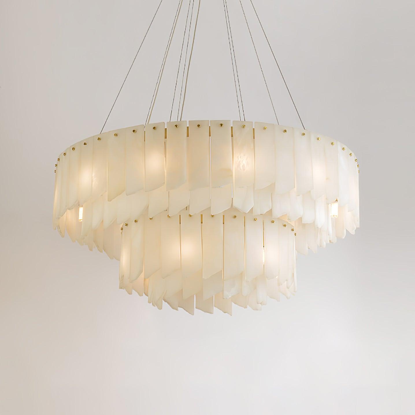 Contemporary Alabaster Cascade Tiered Chandelier product image