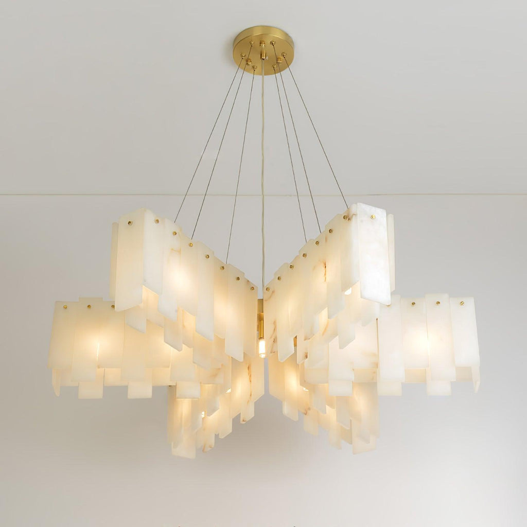Contemporary Alabaster Cascade Tiered Chandelier product image