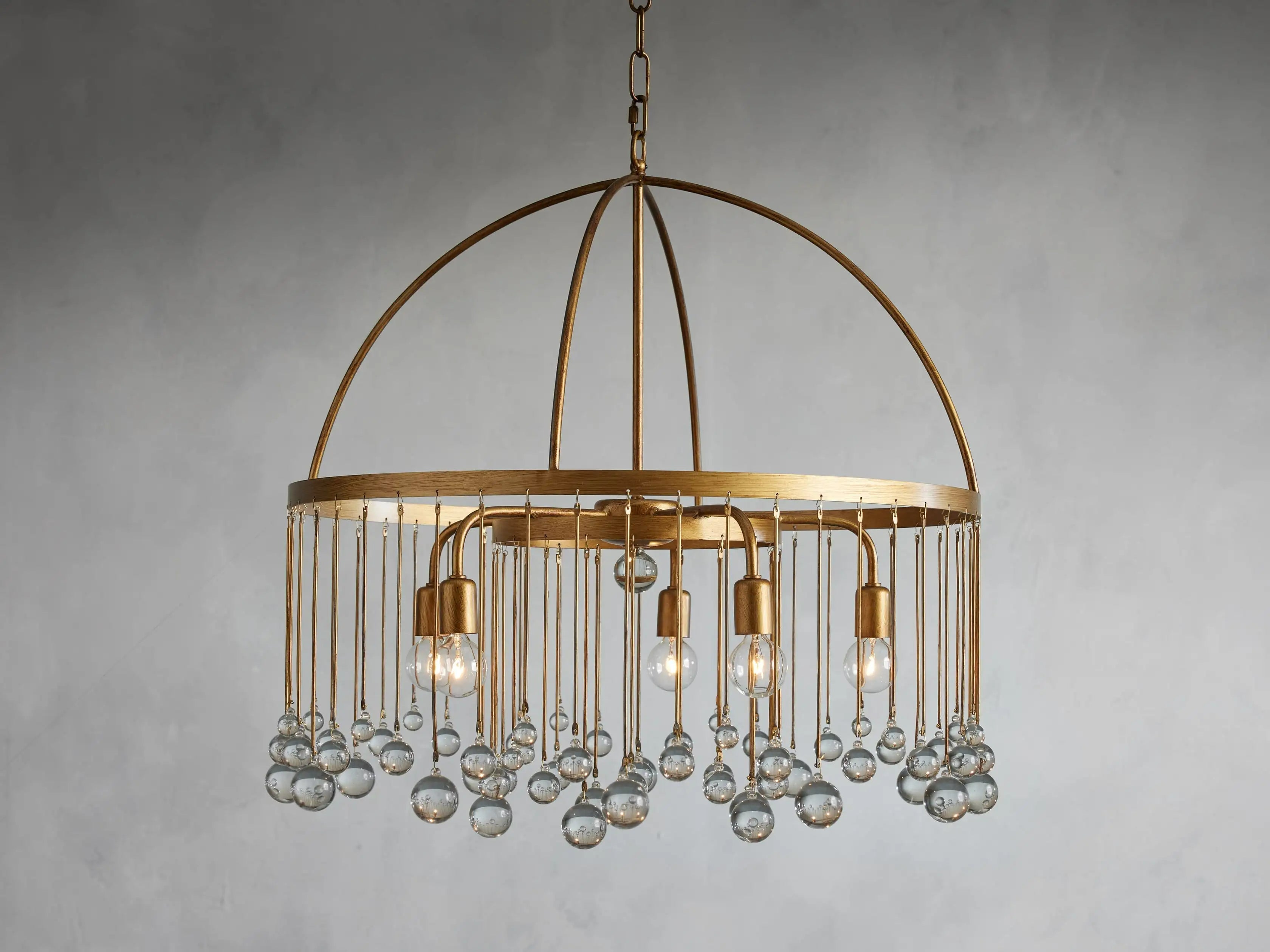 Contemporary Aubrey Crystal Ball Round Chandelier 5 Light / 8 Light by Bling Lighting Studio
