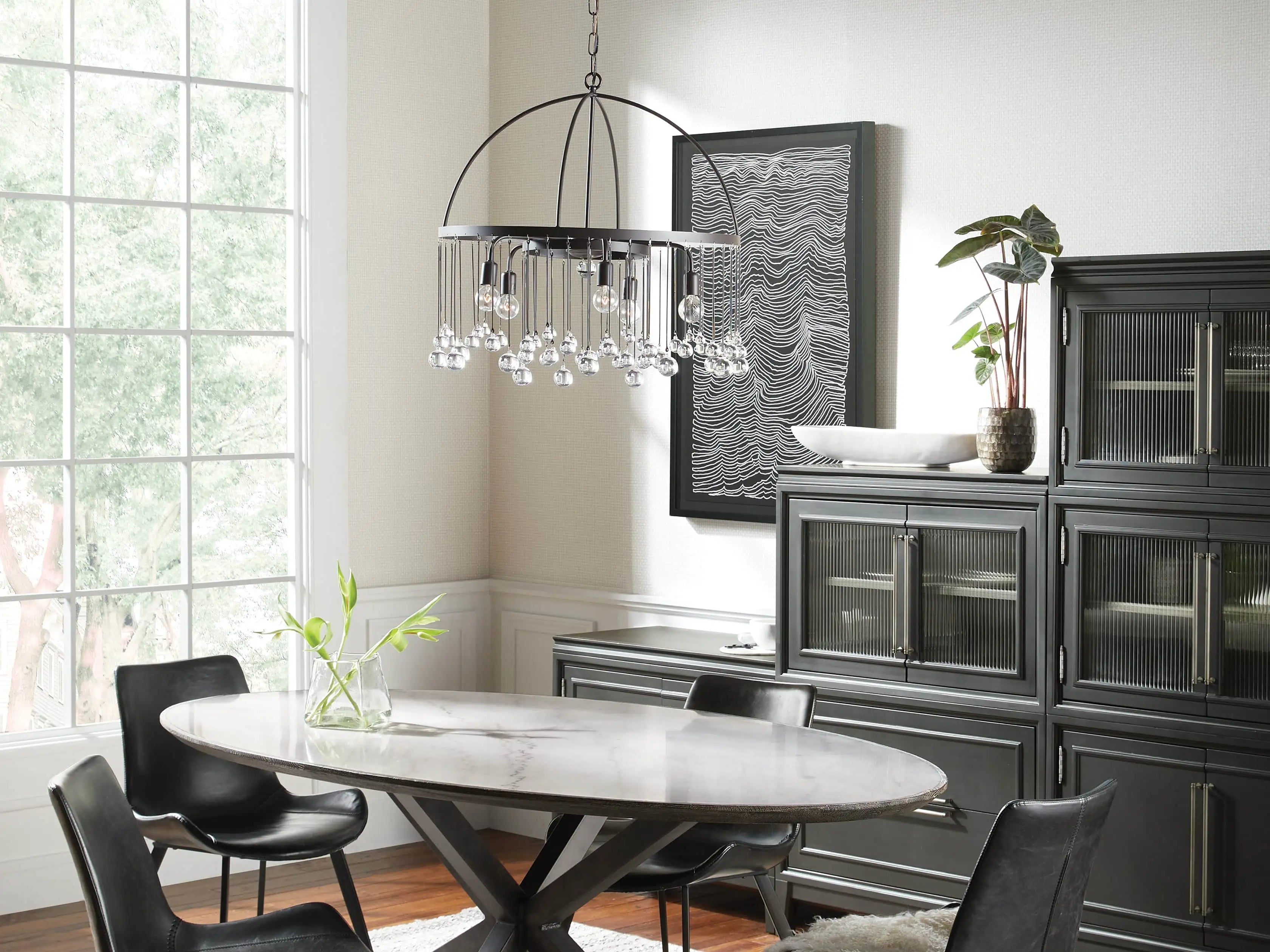 Contemporary Aubrey Crystal Ball Round Chandelier 5 Light / 8 Light product image