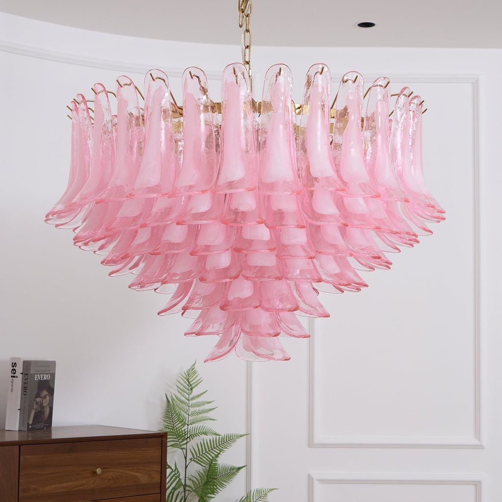 Contemporary Blush Pink Glass Murano Chandelier product image