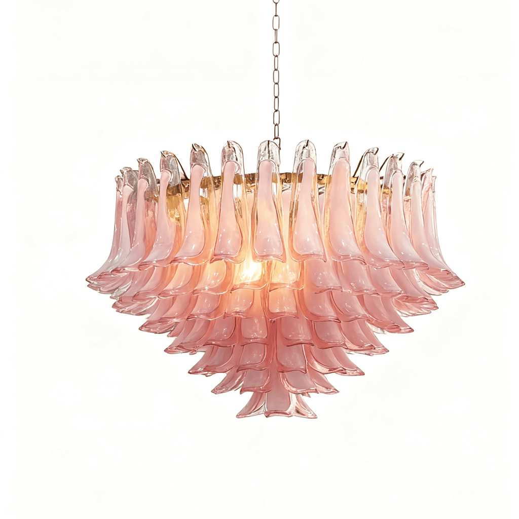Contemporary Blush Pink Glass Murano Chandelier product image