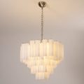 Contemporary Frosted Murano Tube Cascade Chandelier detail view