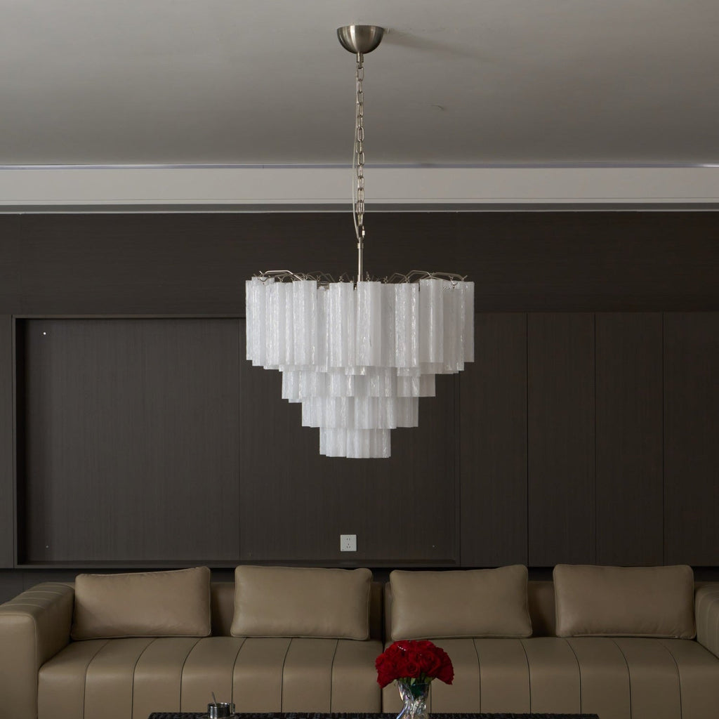 Contemporary Frosted Murano Tube Cascade Chandelier product image