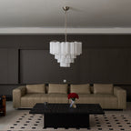 Contemporary Frosted Murano Tube Cascade Chandelier product image