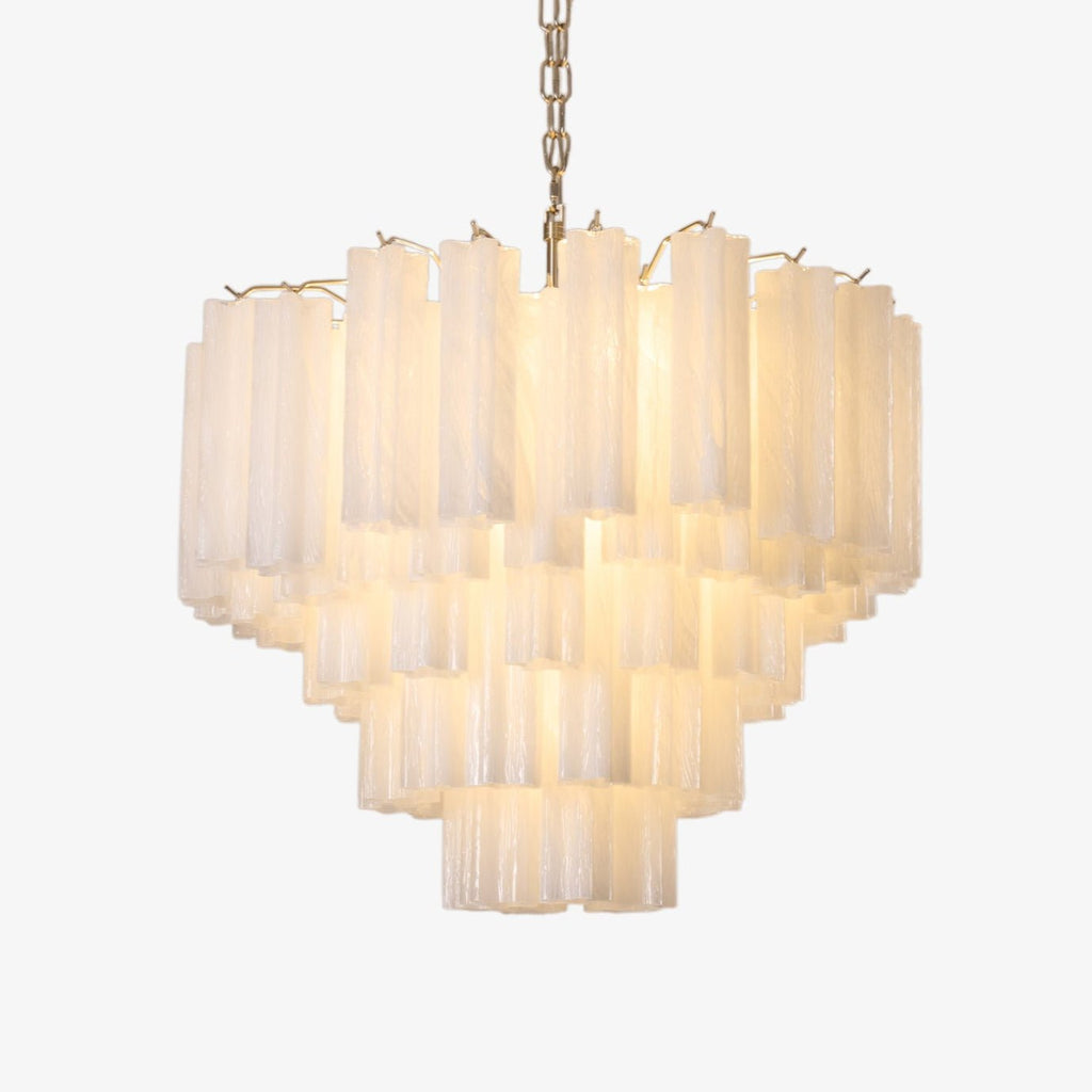 Contemporary Frosted Murano Tube Cascade Chandelier product image