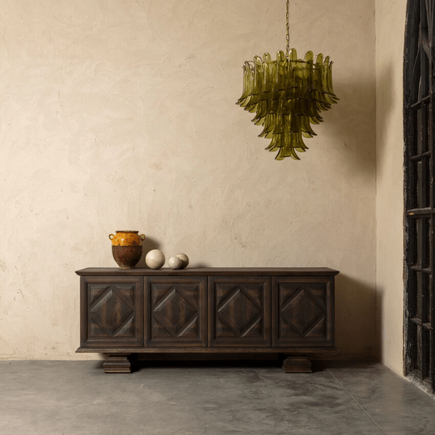 Contemporary Green Petalo Chandelier detail view