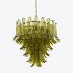 Contemporary Green Petalo Chandelier material and finish detail