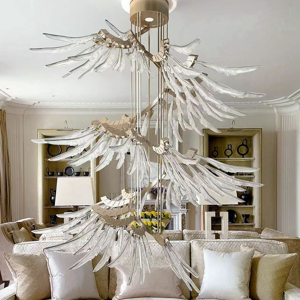Contemporary Plumage Ascent Chandelier detail view