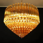 Contemporary Prism Murano Amber Glass Chandelier product image