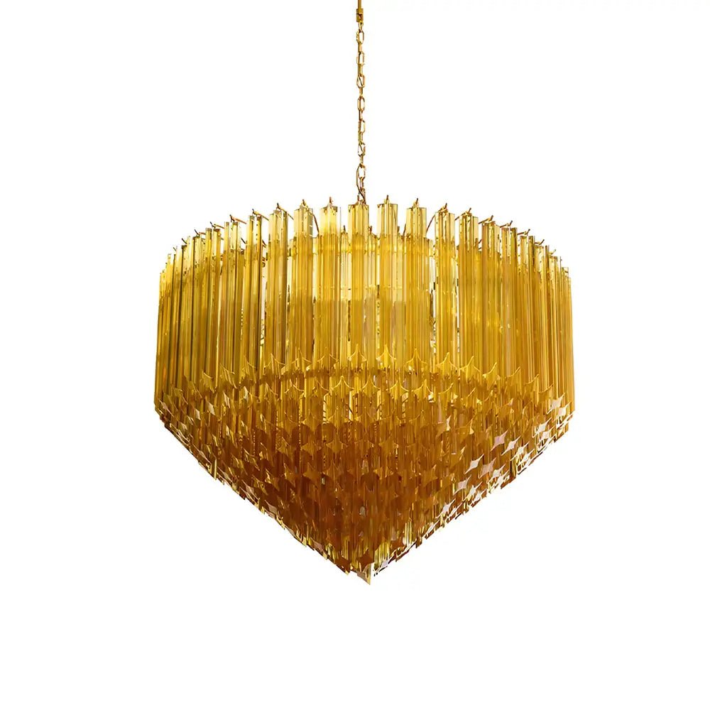 Contemporary Prism Murano Amber Glass Chandelier product image