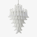 Contemporary White Cloud Glass Petals Chandelier by Bling Lighting Studio