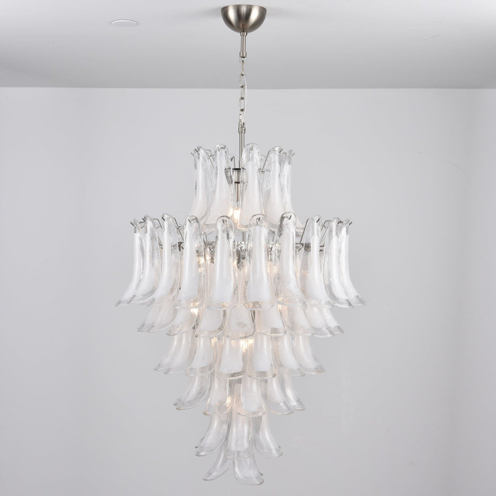 Contemporary White Cloud Glass Petals Chandelier product image