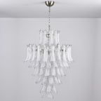 Contemporary White Cloud Glass Petals Chandelier product image
