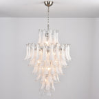 Contemporary White Cloud Glass Petals Chandelier product image