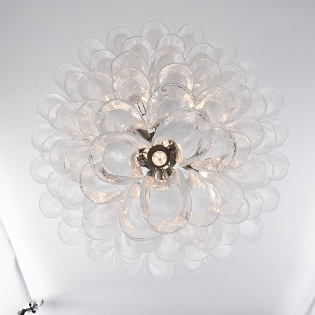 Contemporary White Cloud Glass Petals Chandelier product image