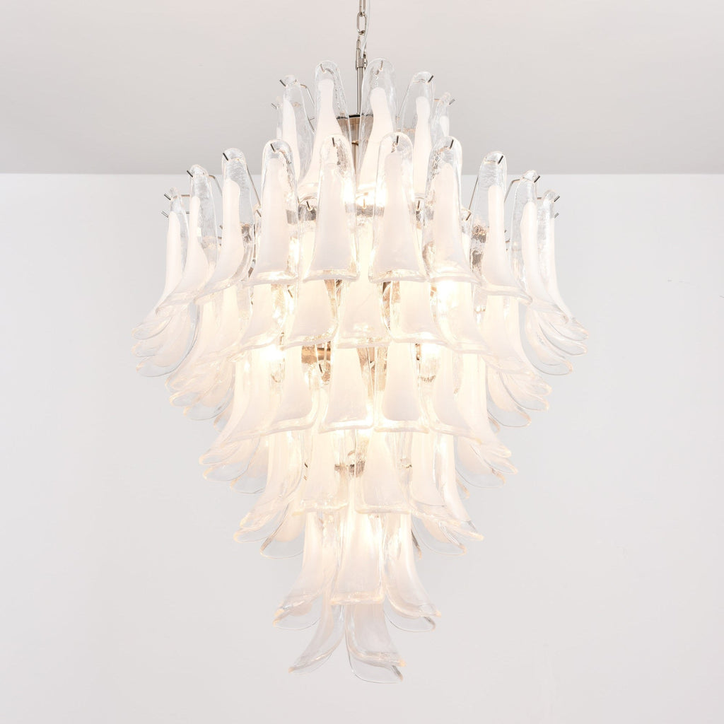 Contemporary White Cloud Glass Petals Chandelier product image