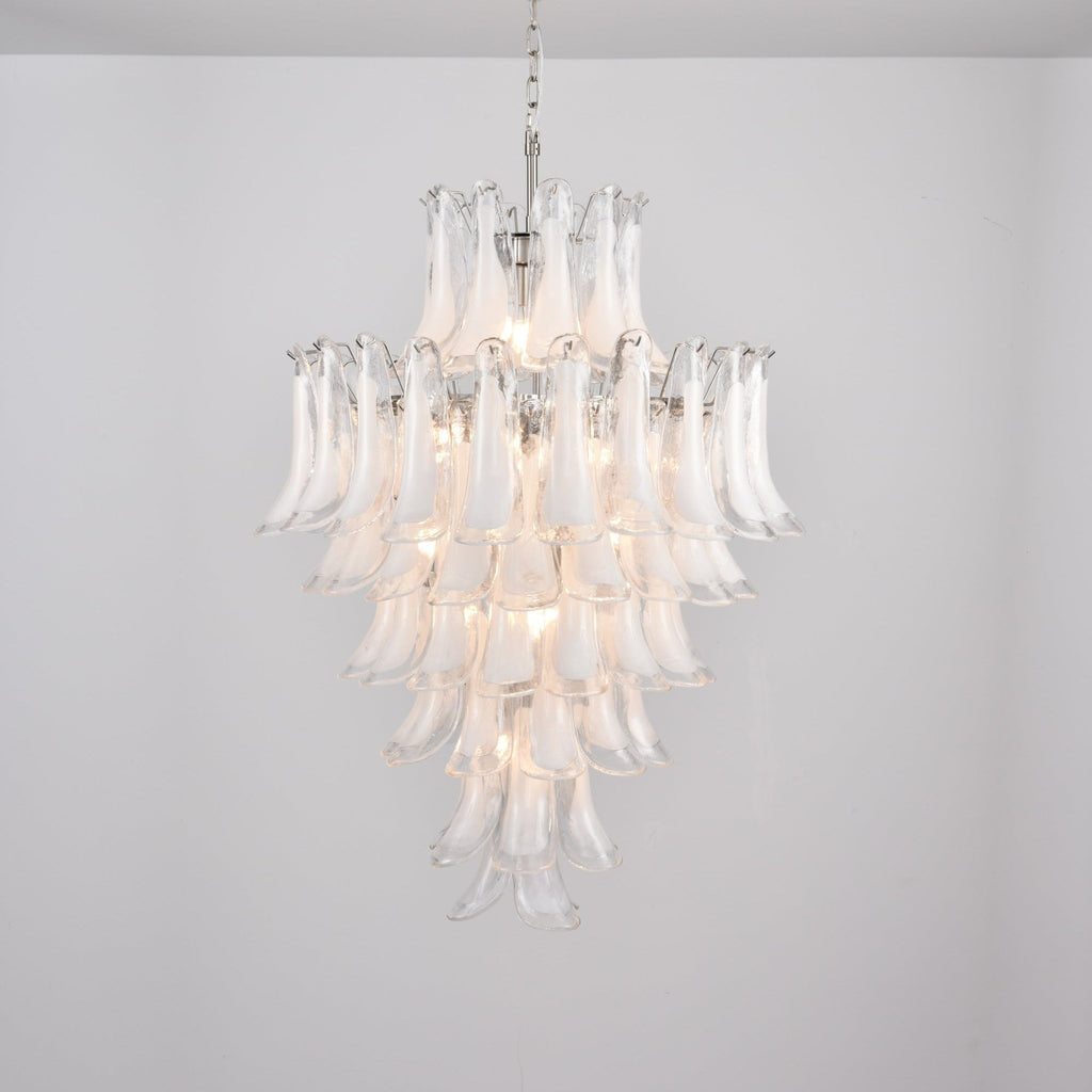 Contemporary White Cloud Glass Petals Chandelier product image
