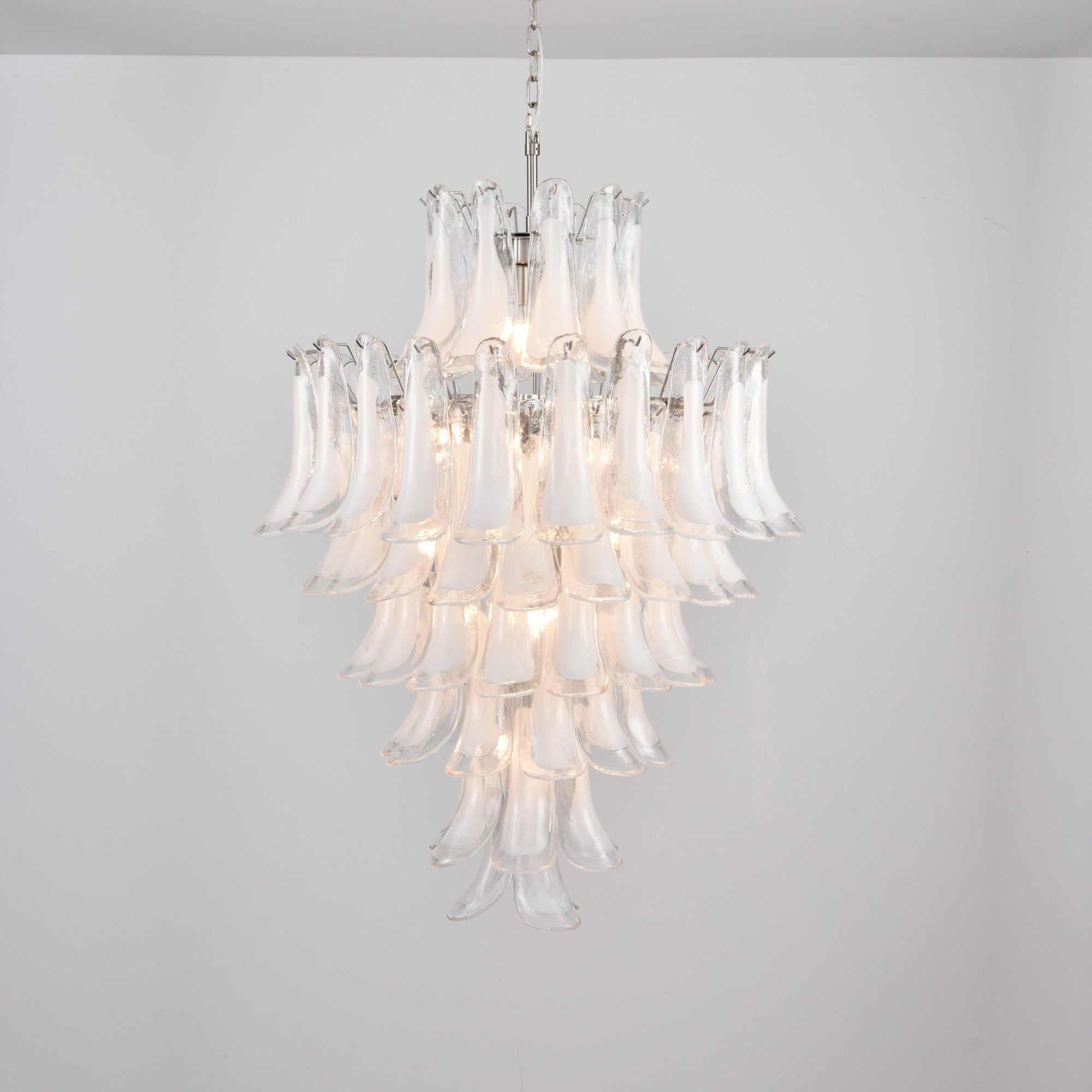 Contemporary White Cloud Glass Petals Chandelier product image