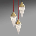 Conus Alabaster Chandelier by Bling Lighting Studio