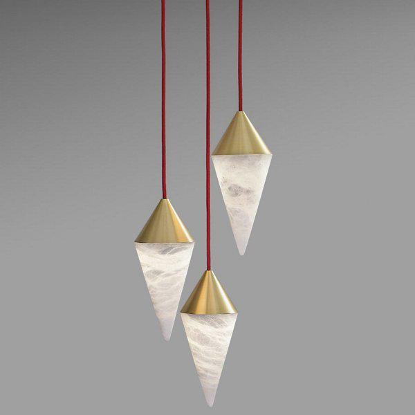 Conus Alabaster Chandelier by Bling Lighting Studio