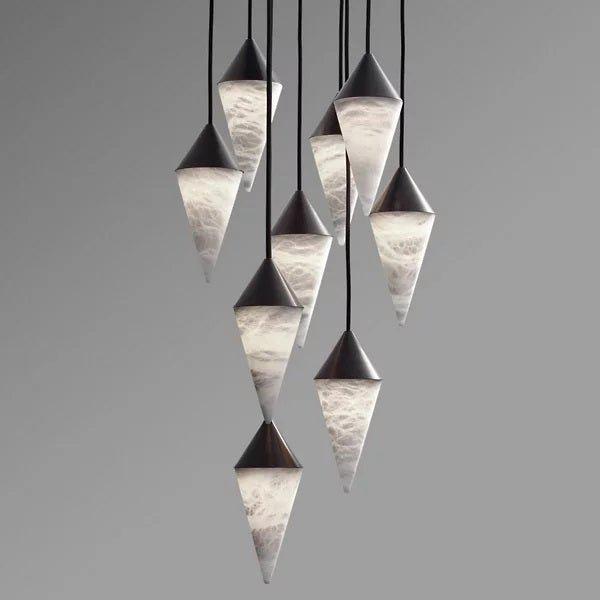 Conus Alabaster Chandelier by Bling Lighting Studio