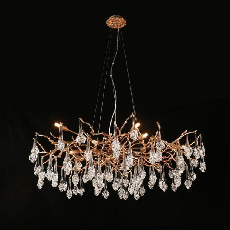 Creative Rose Crystal Branch Chandelier for Staircase by Bling Lighting Studio