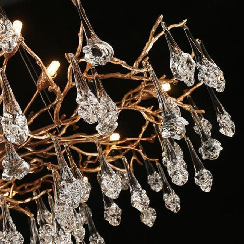 Creative Rose Crystal Branch Chandelier for Staircase detail view