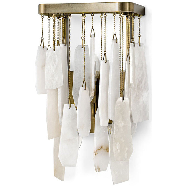 Crest Alabaster Wall Sconce by Bling Lighting Studio