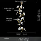 Crissy Branch Brass Bird Branch Staircase Chandelier by Bling Lighting Studio