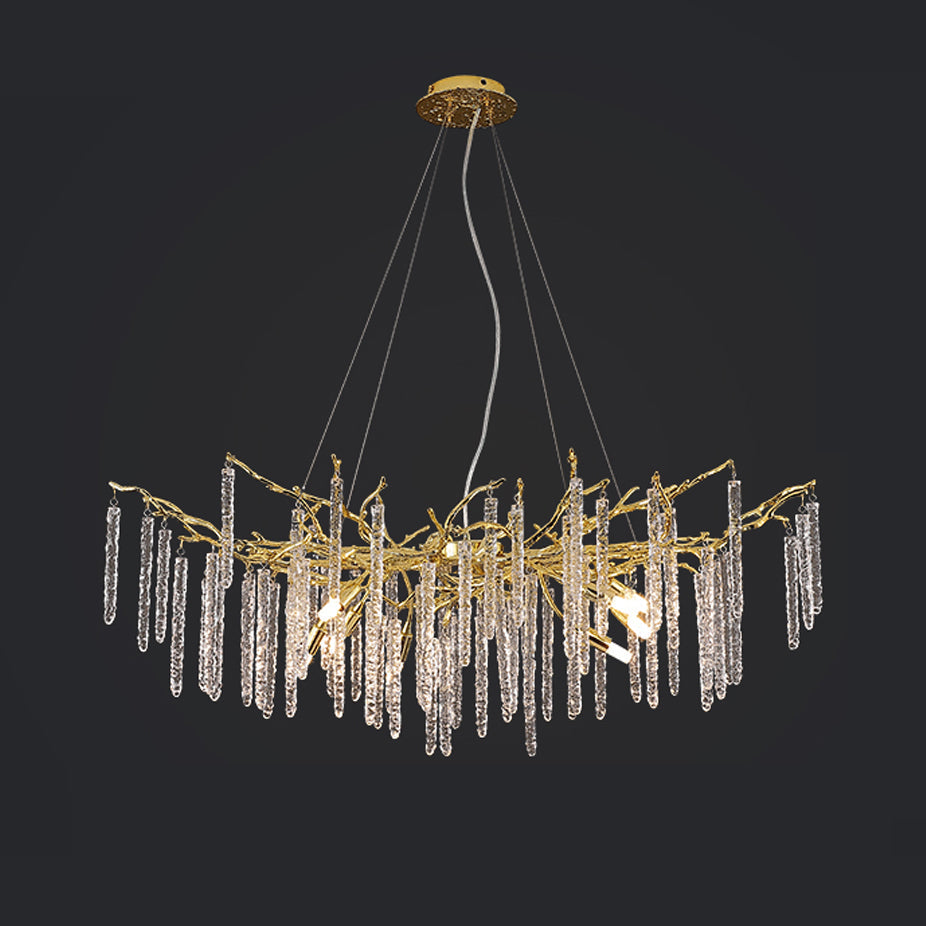 Crystal Icicles Branch Brass Chandelier product image