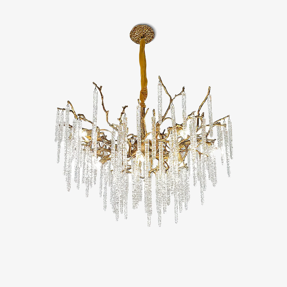 Crystal Icicles Branch Brass Chandelier product image