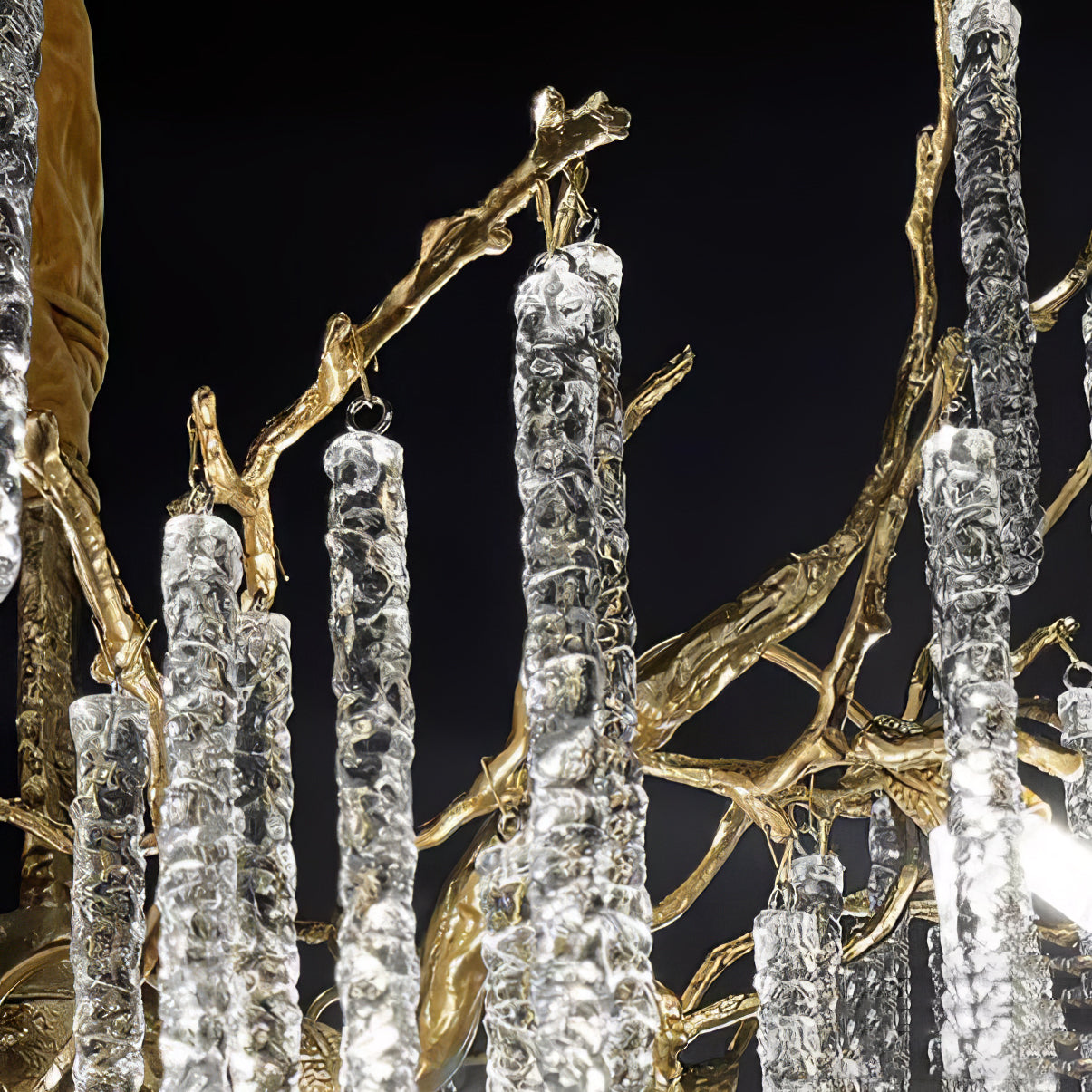 Crystal Icicles Branch Brass Chandelier product image