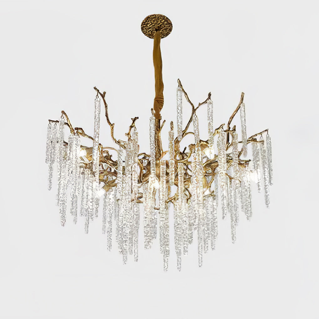 Crystal Icicles Branch Brass Chandelier product image