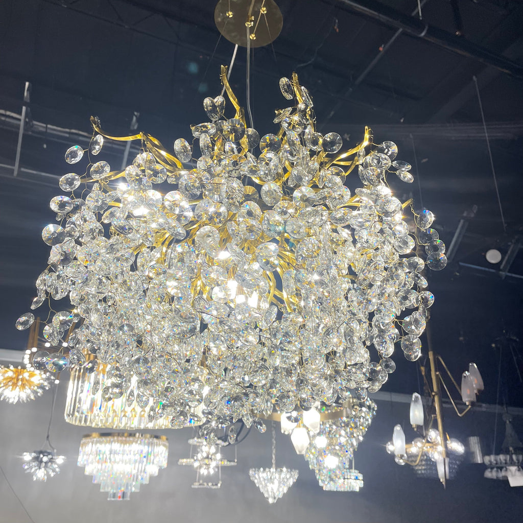 Crystal Quatre Round Branch Penny Chandelier by Bling Lighting Studio