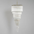 Crystal Spiral Wave Chandelier by Bling Lighting Studio
