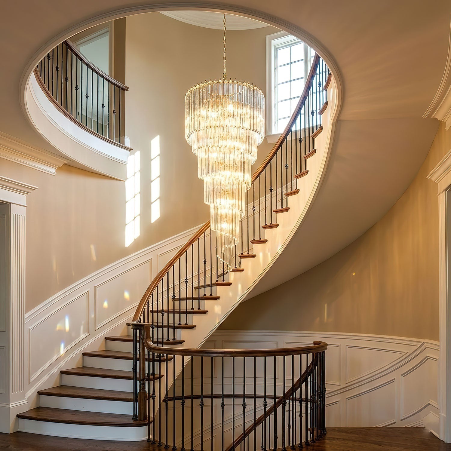 Crystal Spiral Wave Chandelier product image