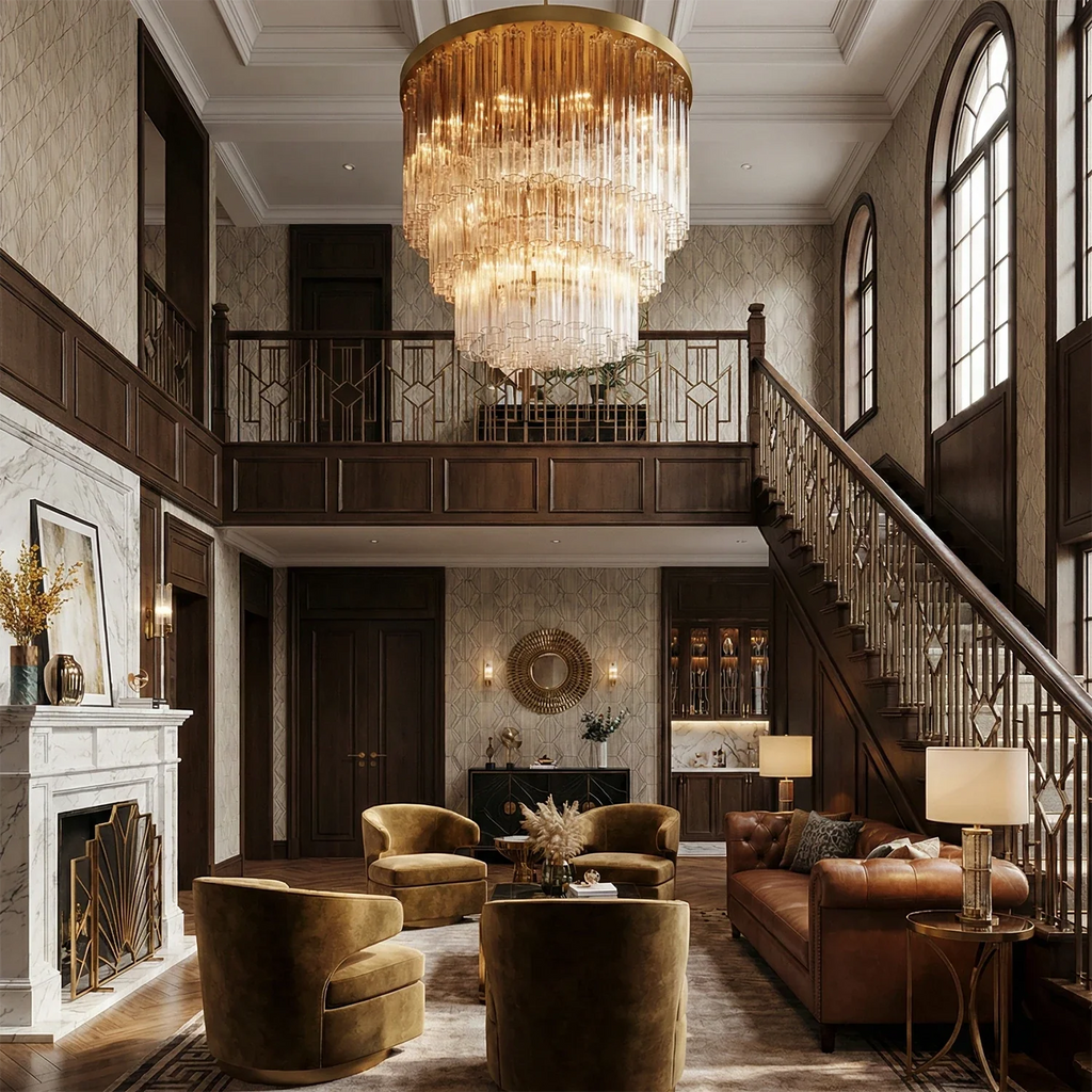 Murano Star Glass Brass Pendant Light by Bling Lighting Studio