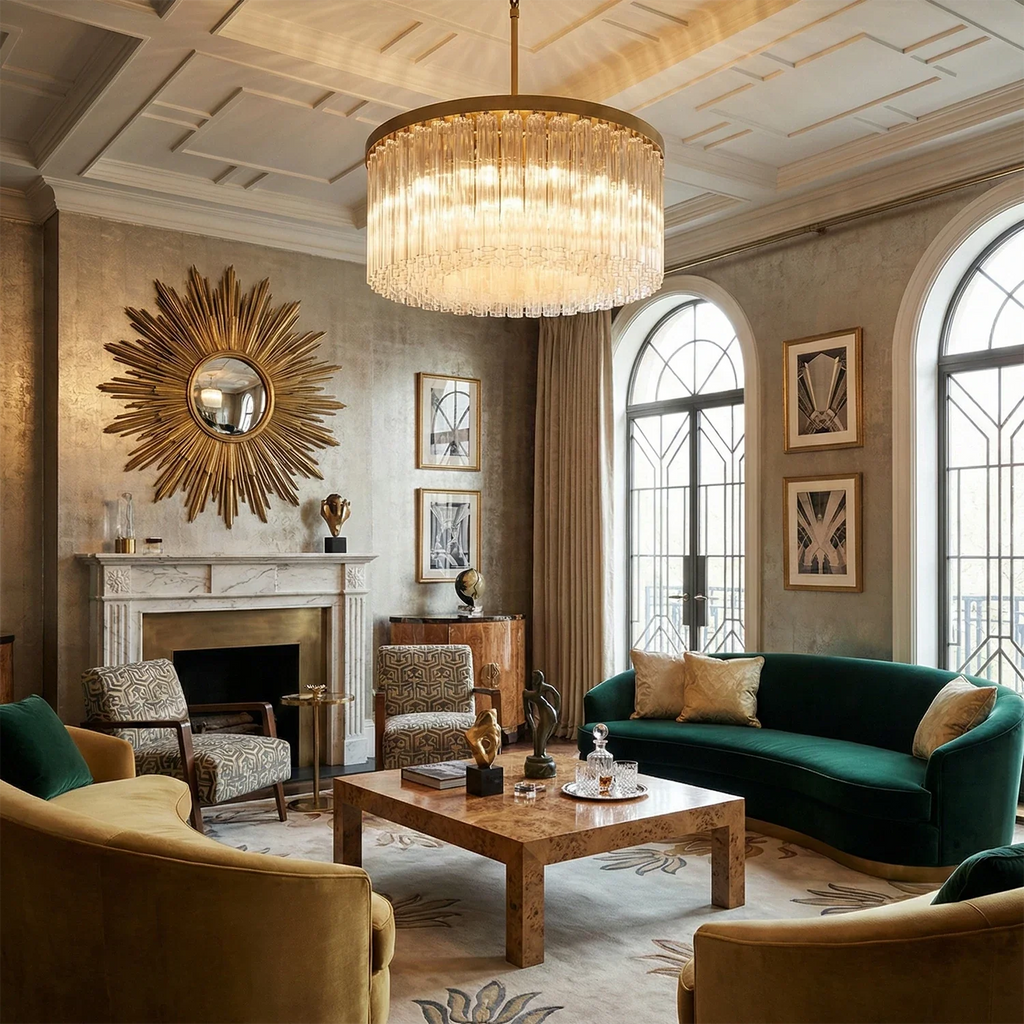 Murano Star Glass Brass Pendant Light by Bling Lighting Studio