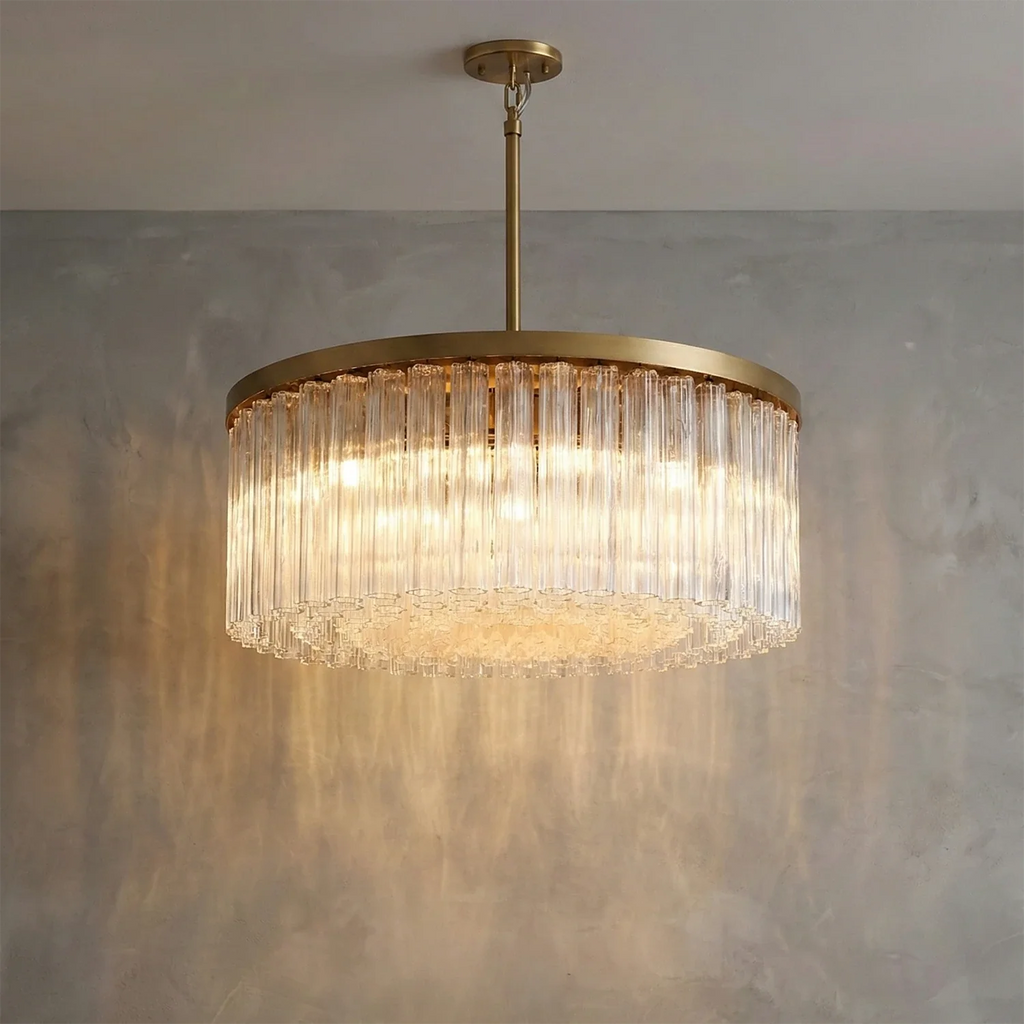Murano Star Glass Brass Pendant Light by Bling Lighting Studio