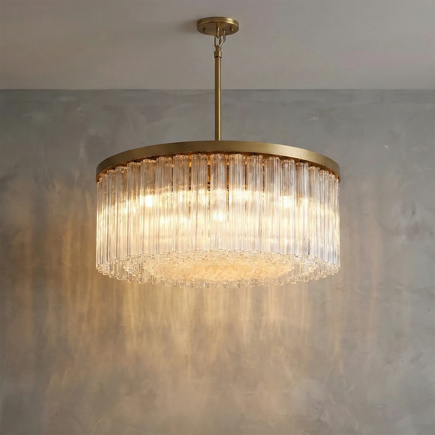Murano Star Glass Brass Pendant Light by Bling Lighting Studio
