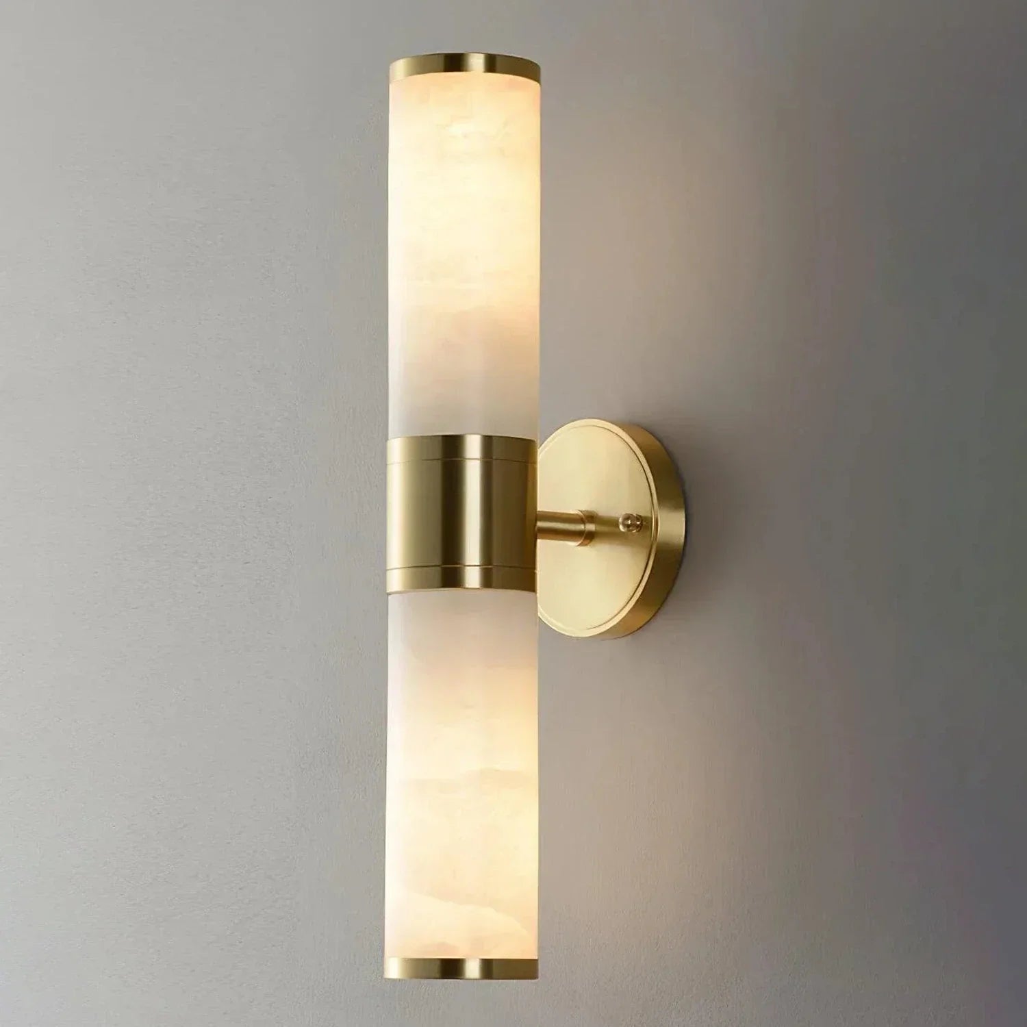 Cylindrical Lampatrin Alabaster Wall Lamp by Bling Lighting Studio