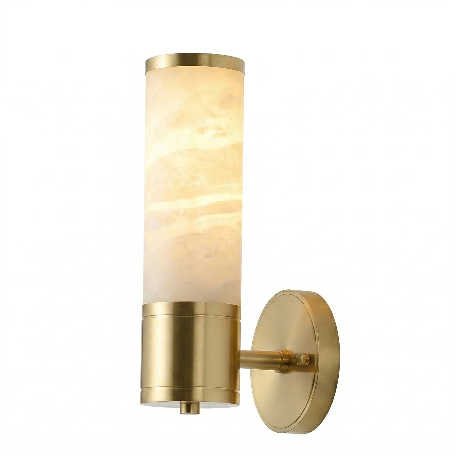 Cylindrical Lampatrin Alabaster Wall Lamp by Bling Lighting Studio