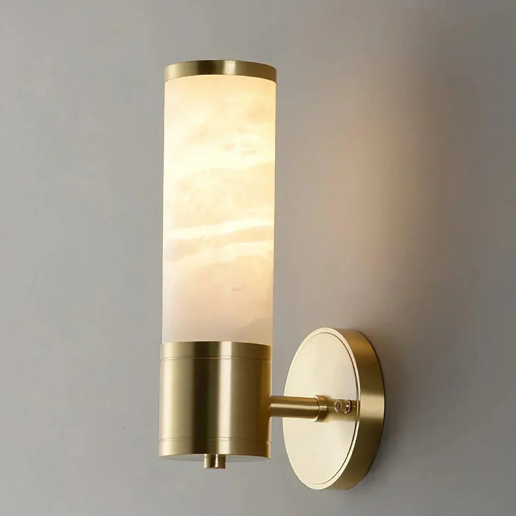 Cylindrical Lampatrin Alabaster Wall Lamp by Bling Lighting Studio