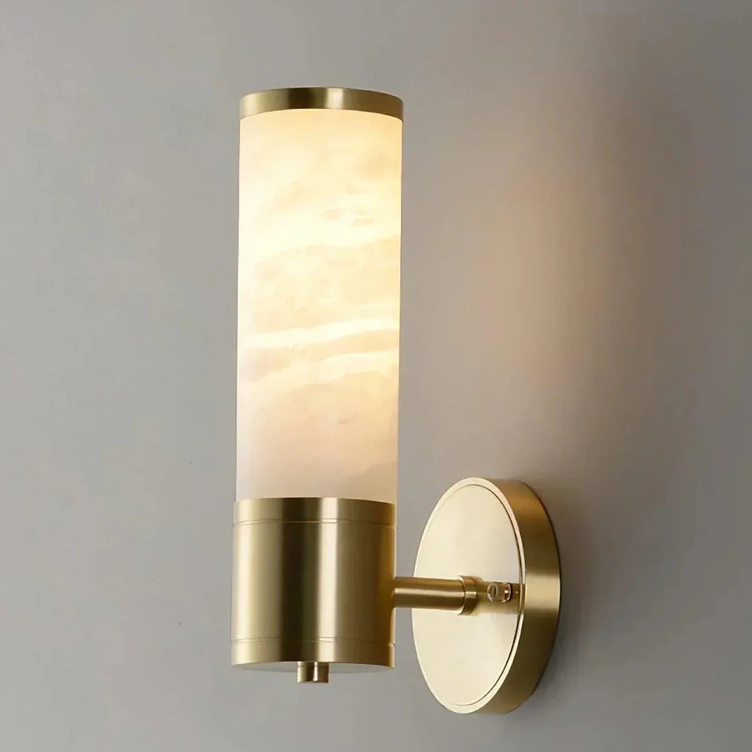 Cylindrical Lampatrin Alabaster Wall Lamp by Bling Lighting Studio