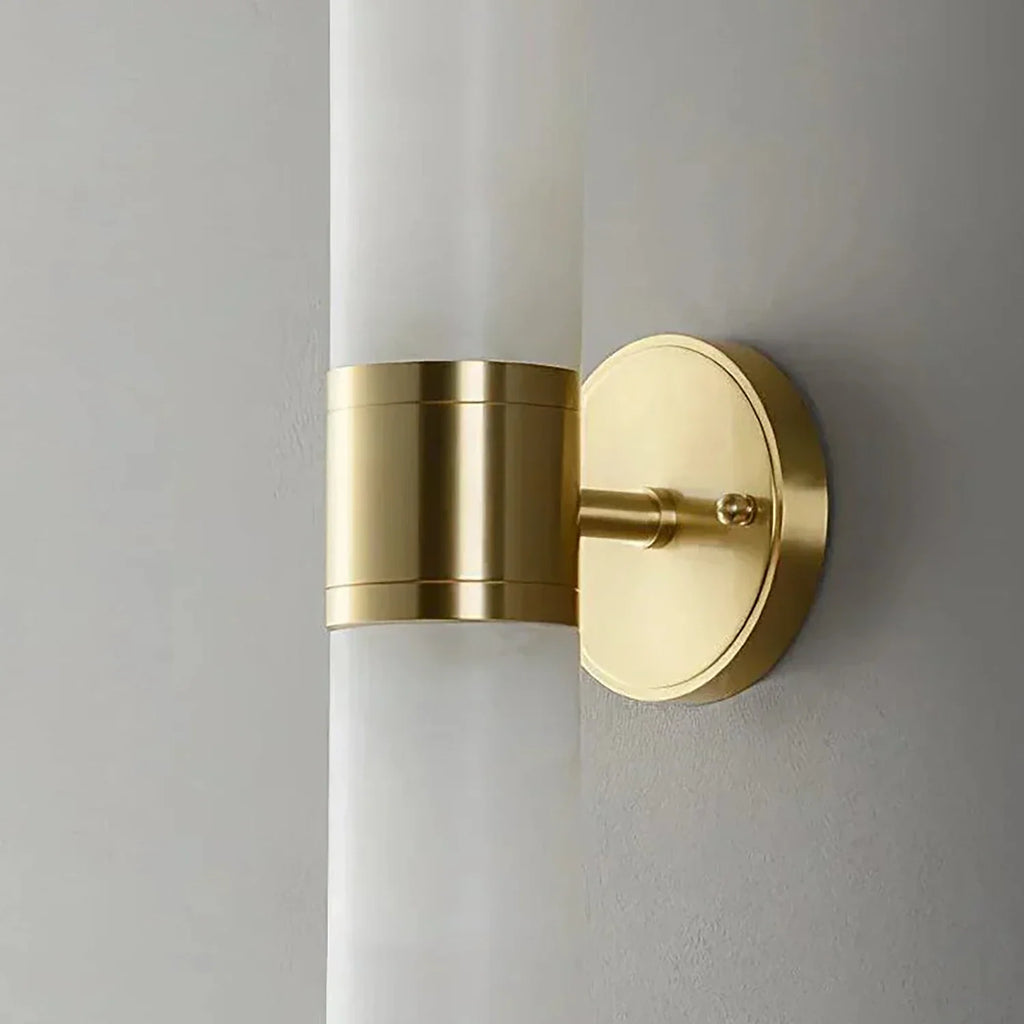 Cylindrical Lampatrin Alabaster Wall Lamp by Bling Lighting Studio