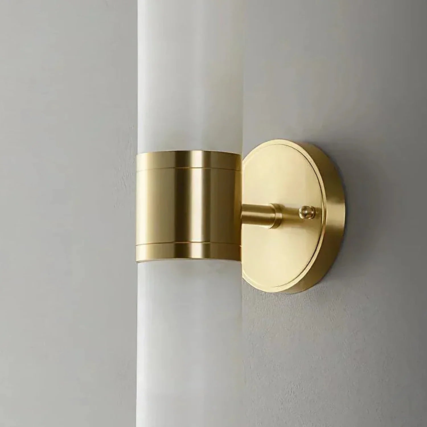 Cylindrical Lampatrin Alabaster Wall Lamp by Bling Lighting Studio