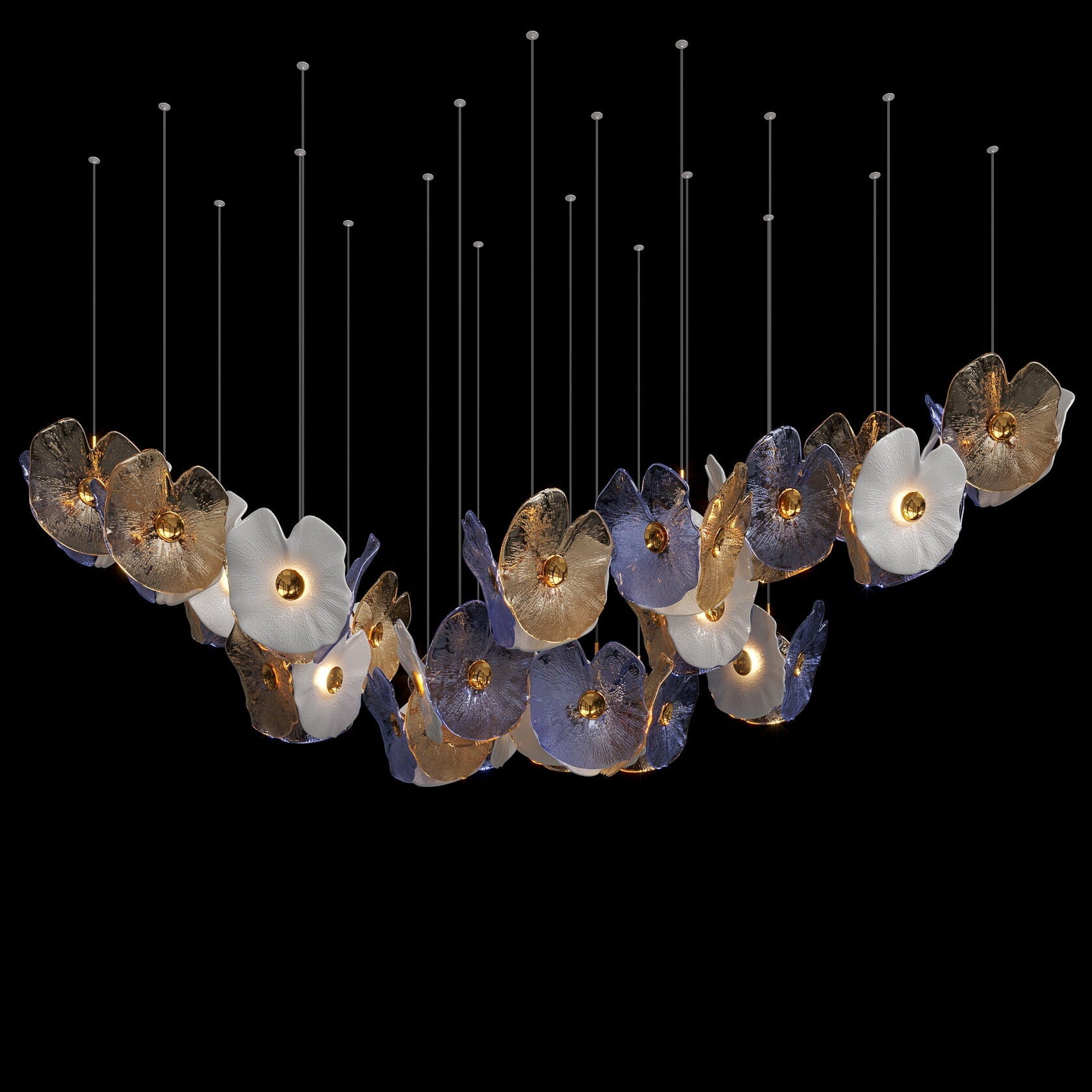 Frosted Blossom Cluster Chandelier