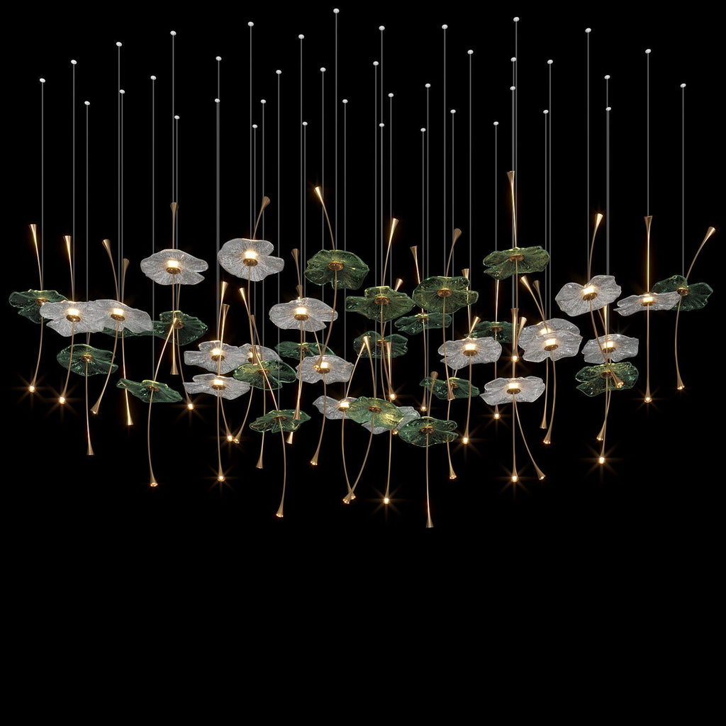 Glass Lotus Pond Chandelier