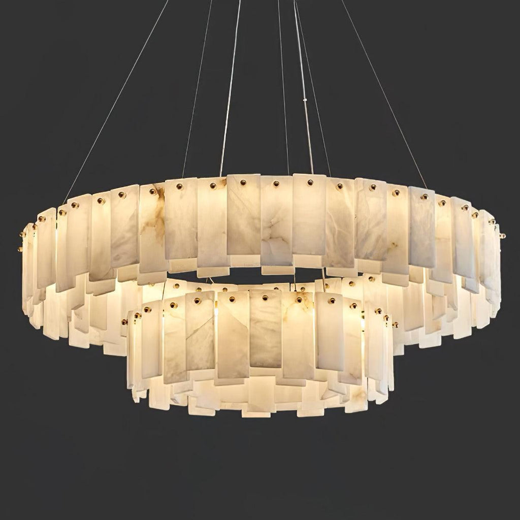 Halos Alabaster Round/Square Chandelier by Bling Lighting Studio